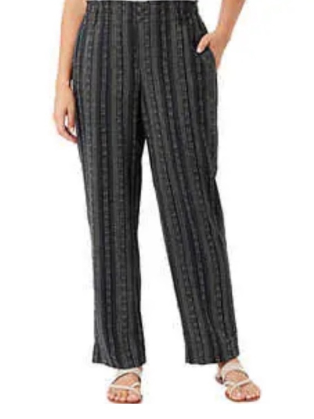 Briggs Linen-blend Striped Pull On Pants NWT - Picture 2 of 5